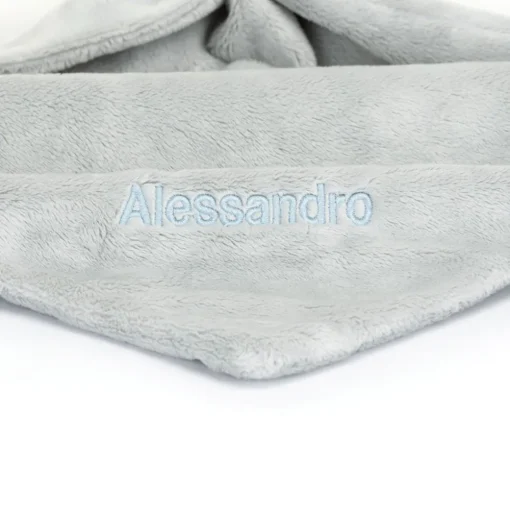 Personalised Bashful Silver Bunny Soother