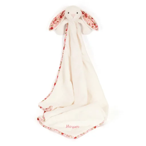 Personalised Blossom Cream Bunny 'Berry' Blankie